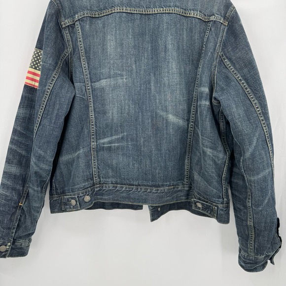 Ralph Lauren Blue Denim Jacket with Red Patch - Picture 9 of 14
